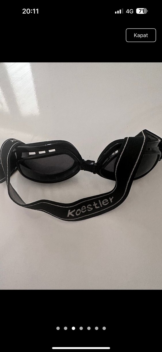 Erkek Vintage Siyah Biker Kayak Gözlüğü - Görsel 4