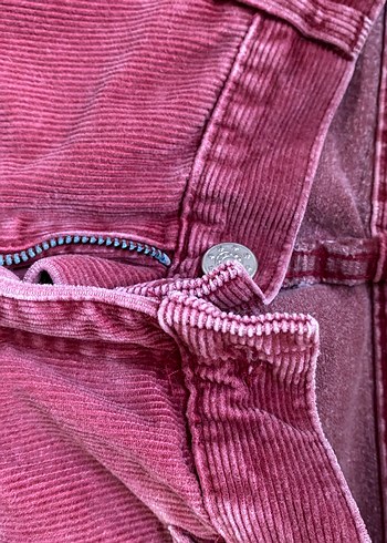 m Beden bordo Renk Pembe Kadife Kadın Rahat Kesim Pantolon