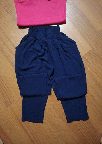 Fit Pembe Üst ve Lacivert yazlık kumaş pantolon - Görsel 3