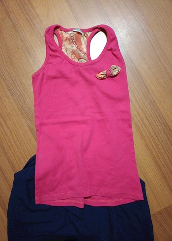 Fit Pembe Üst ve Lacivert yazlık kumaş pantolon - Görsel 4