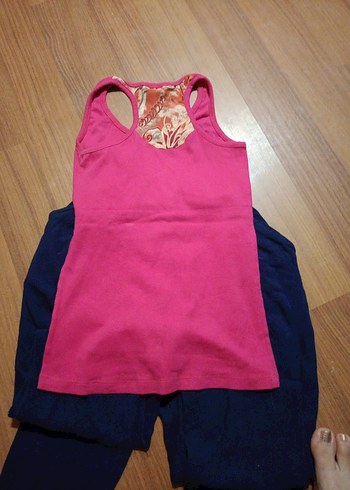 Fit Pembe Üst ve Lacivert yazlık kumaş pantolon - Görsel 5