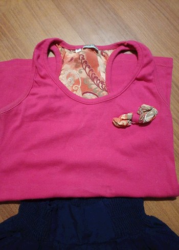 Fit Pembe Üst ve Lacivert yazlık kumaş pantolon - Görsel 8