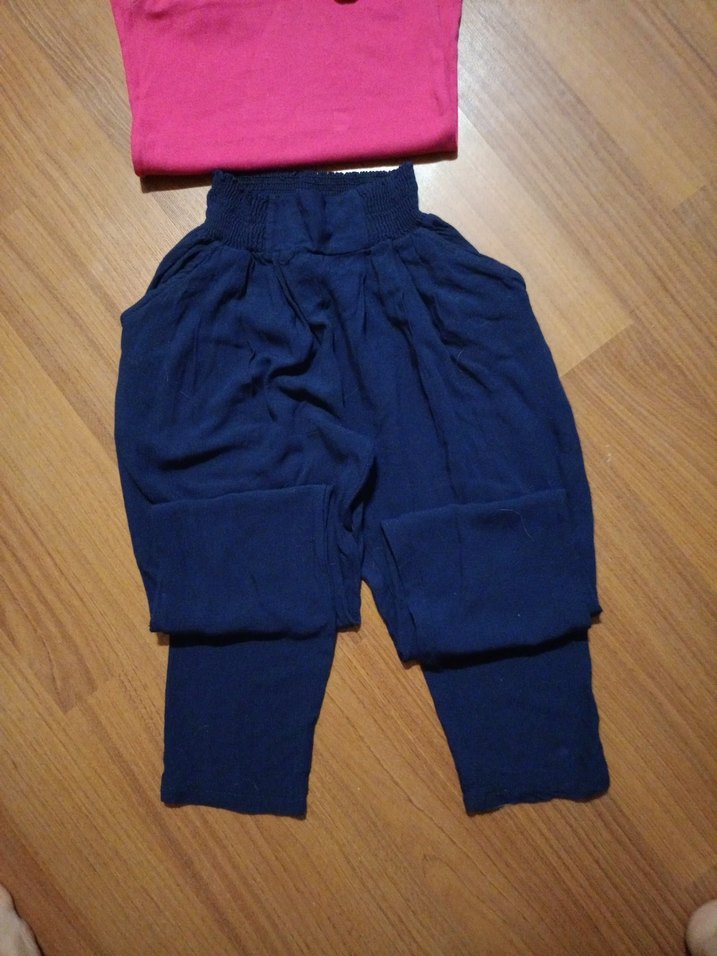 Fit Pembe Üst ve Lacivert yazlık kumaş pantolon - Görsel 3