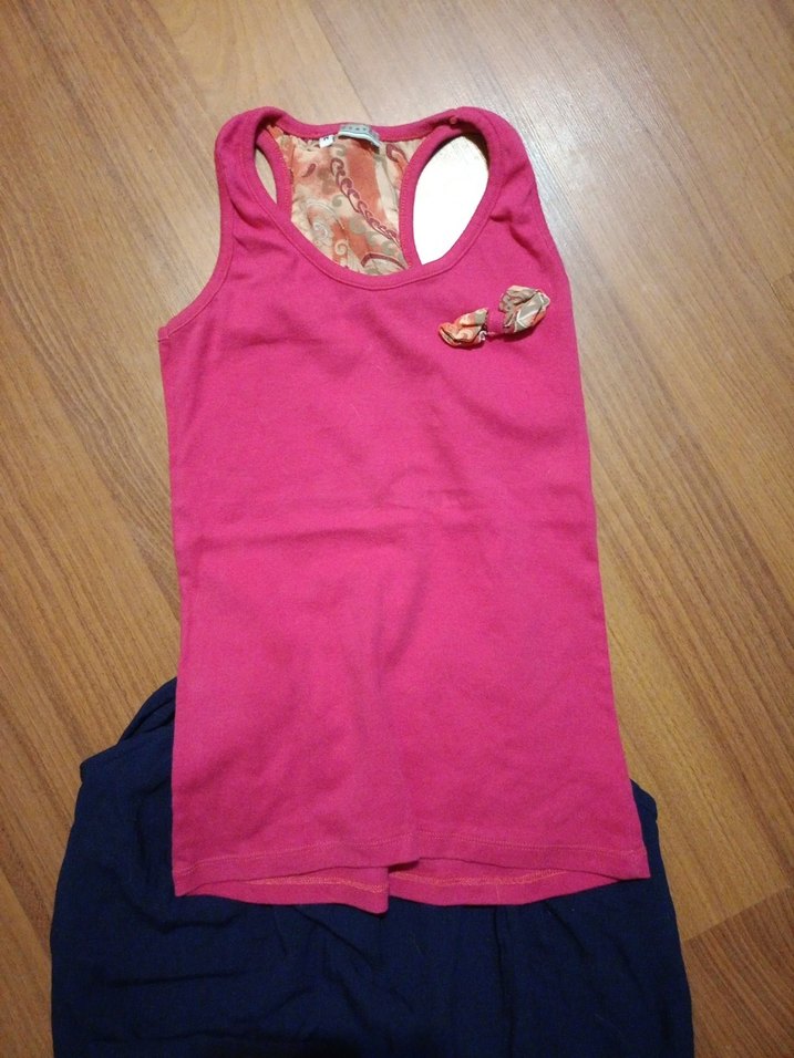 Fit Pembe Üst ve Lacivert yazlık kumaş pantolon - Görsel 4