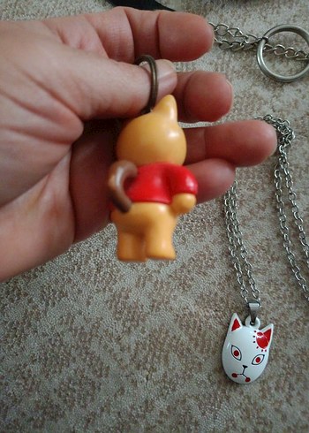 Bad cat Kırmızı Rock Punk Kadın Anahtarlık - Görsel 5