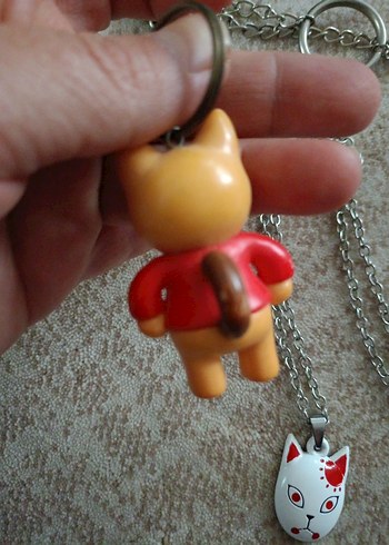 Bad cat Kırmızı Rock Punk Kadın Anahtarlık - Görsel 4