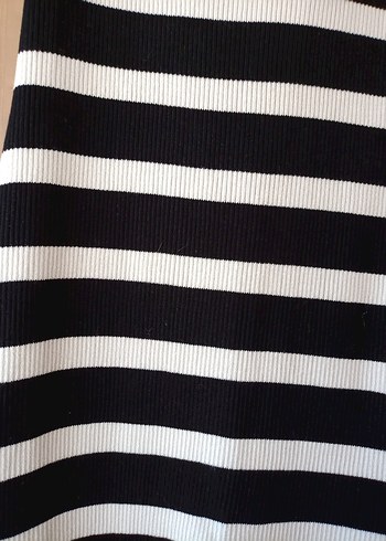 Çizgili Uzun İnce Bantlı Kadın Elbise - Görsel 2