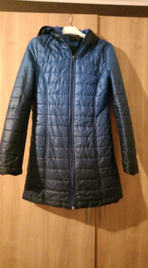 Batik Ebruli Renk Geçişli Harika Kapüşonlu Şişme Mont — görsel 3/12