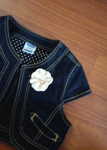 Kız Çocuk Koyu Mavi Denim Bolero - Görsel 2