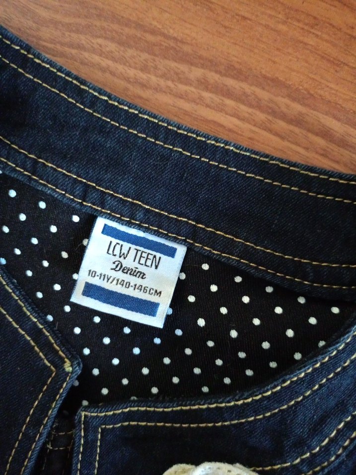 Kız Çocuk Koyu Mavi Denim Bolero - Görsel 4