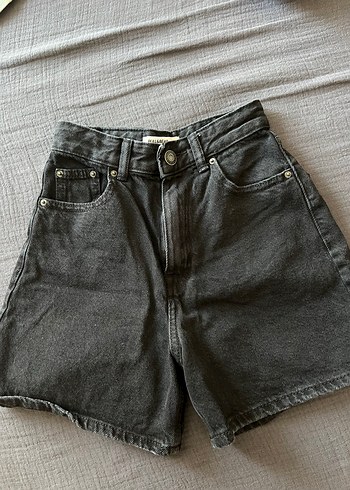 Gri Mini Denim Şort