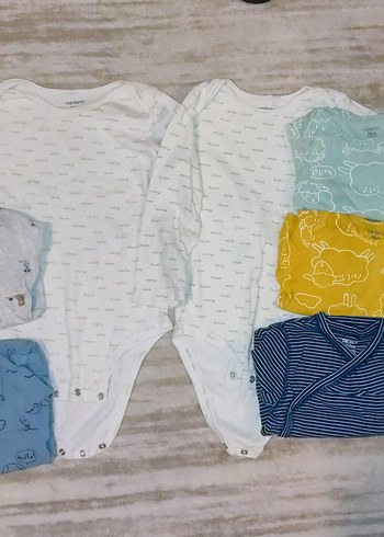carters 7 adet uzun Kollu çıtçıtlı Pamuklu Bebek Body