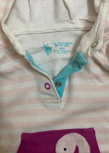 U.S Polo Assn. Kapüşonlu Bebek Kız Tulum