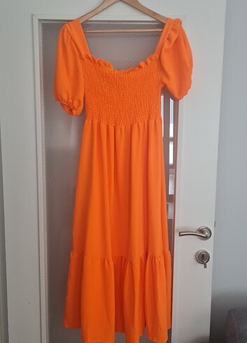 Neon Turuncu Elbise