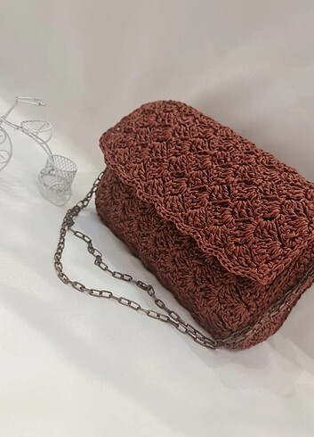  Beden bordo Renk Kağıt ip clutch çanta