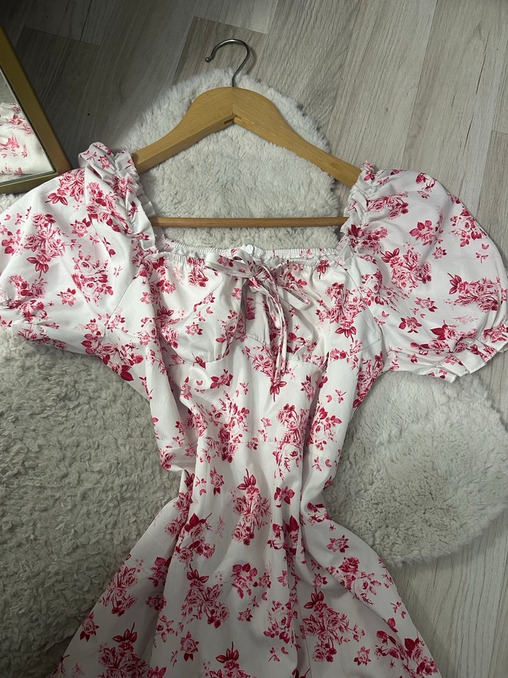 Pembe Midi Elbise - Görsel 2