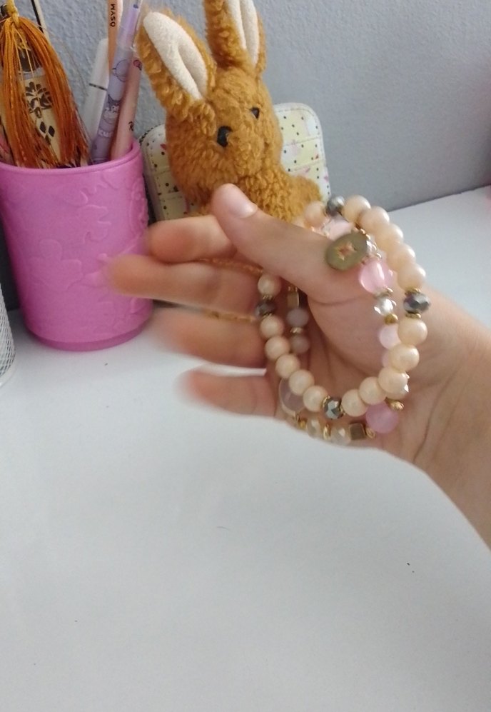 Pembe Bohem Boncuklu Kadın Bileklik - Görsel 2