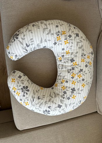 Gri Çiçek Desenli Emzirme ve Hamile Yastığı - Görsel 2