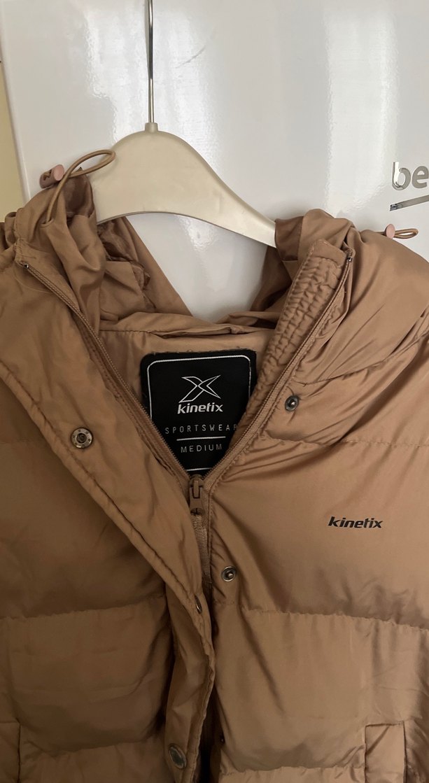 Düğmeli Kahverengi Kadın Kışlık Mont - Görsel 2