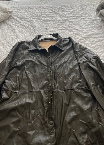 Düğmeli Kahverengi Deri Kadın Ceket - Görsel 2