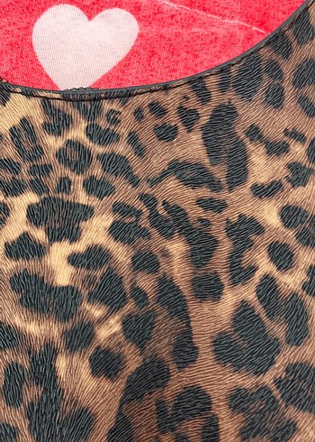 Kahverengi Leopar Desenli Deri Çanta - Görsel 2