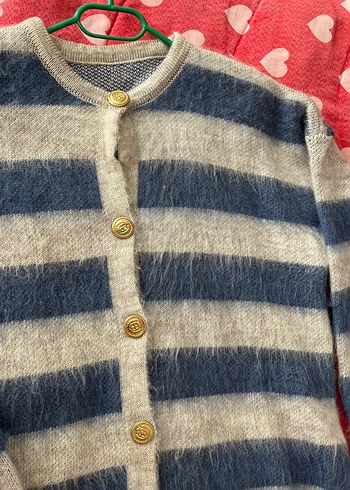 Örgü kadın kazak düğmeli - Görsel 2