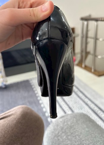 Parlak Siyah Kadın Stiletto Topuklu Ayakkabı - Görsel 4