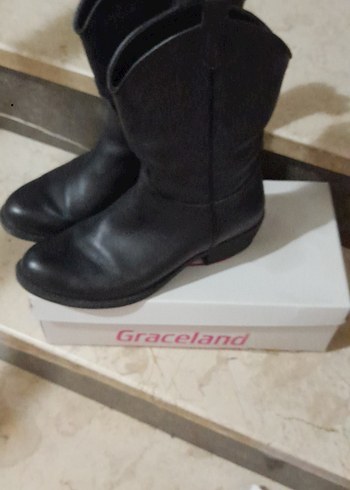 Graceland Siyah Deri Kadın Bot