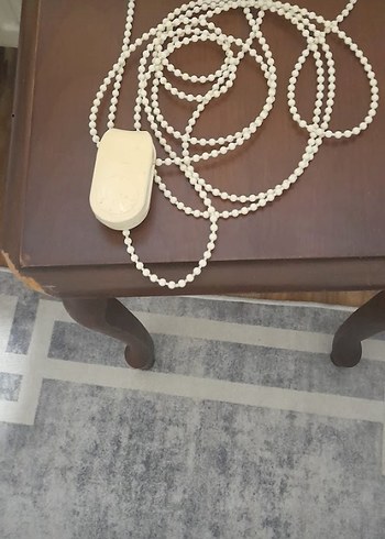 Beyaz Boncuklu sitor perde zinciri - Görsel 2