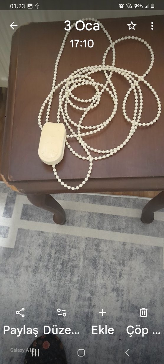 Beyaz Boncuklu sitor perde zinciri - Görsel 2