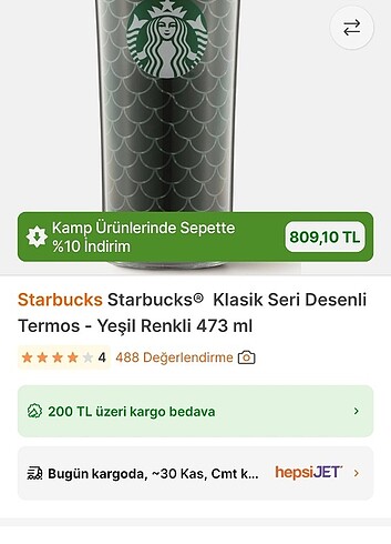 Starbucks Starbucks termos bardak sıfır yeşil özel seri