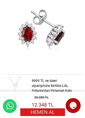 Beden 14 AYAR ALTIN YAKUT SERTIFIKALI KÜPE