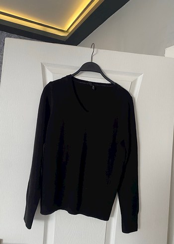 Siyah Erkek Keten Crew Neck Sweatshirt - Görsel 2