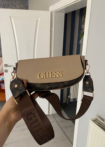 GUESS Kahverengi Deri Kadın Çanta - Görsel 2