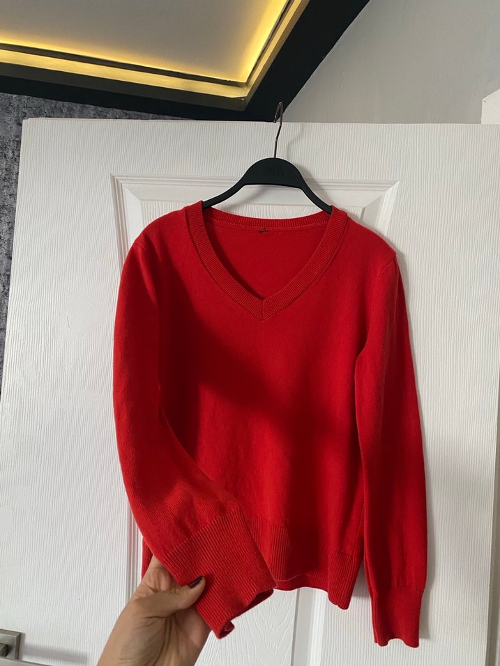 Kırmızı Kısa Kollu Kadın Sweatshirt - Görsel 2