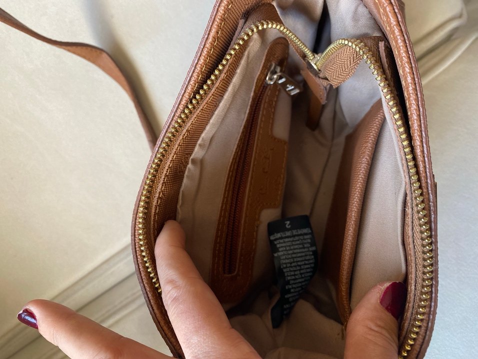 Deri Kahverengi Fermuarlı Kadın Çanta - Görsel 3