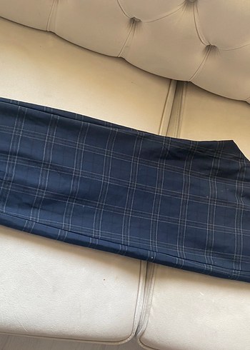 Düğmeli Lacivert Kadın Kumaş Pantolon - Görsel 2