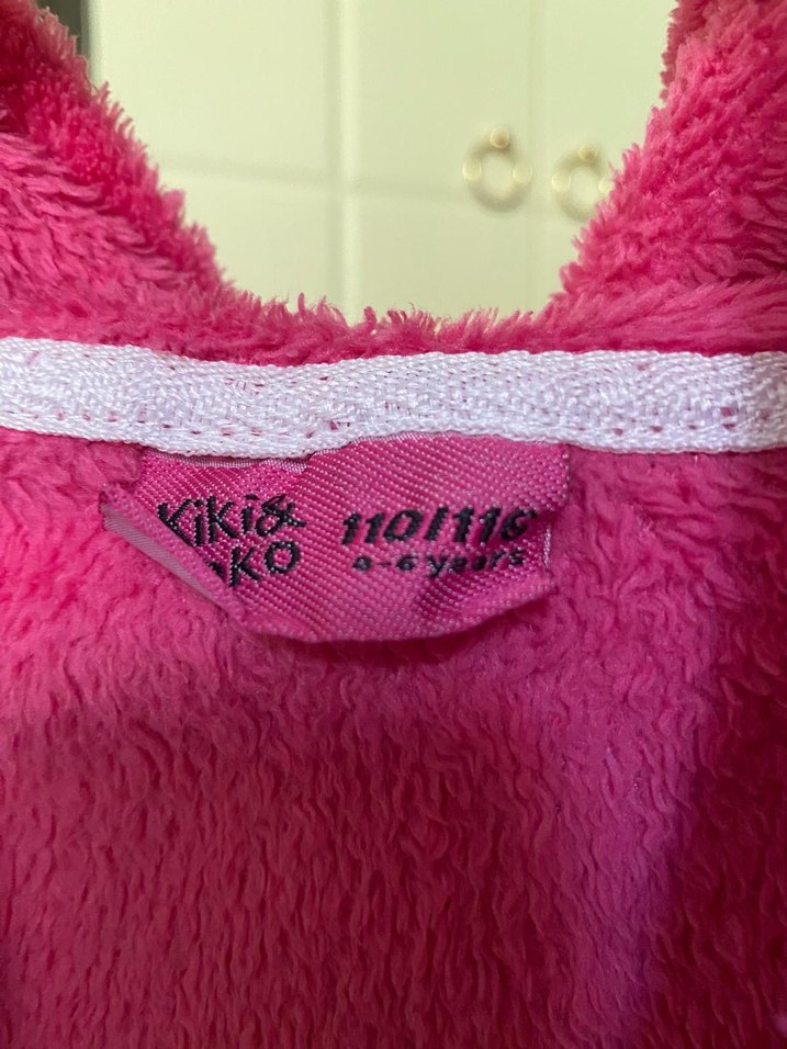 Kız Çocuk Pembe Kapüşonlu Bornoz - Görsel 3