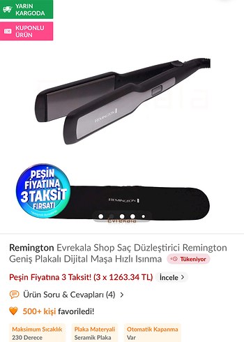 Remington Geniş Plakalı Dijital Saç Düzleştirici - Görsel 2