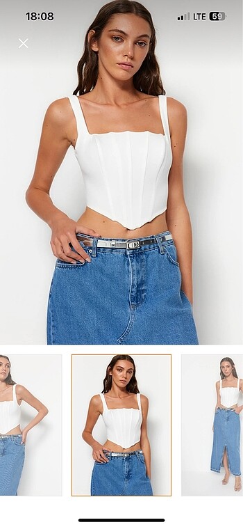 Trendyolmilla Ekru Askılı Korse Bluz