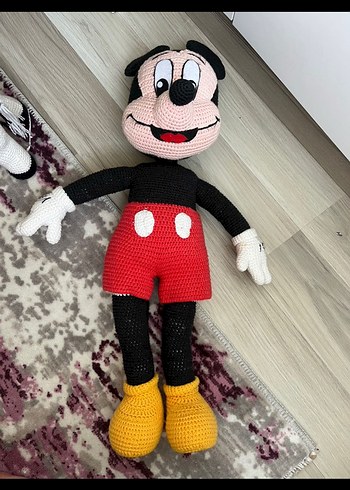 Walt Disney World Amugurumi Renkli Örgü Mickey ve Minnie Peluş Oyuncak