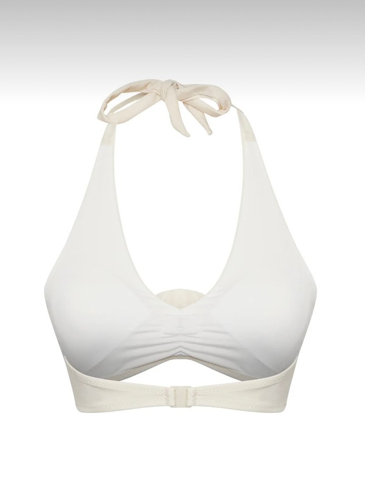 Fırfırlı Beyaz İpli Kadın Bikini Üstü - Görsel 2