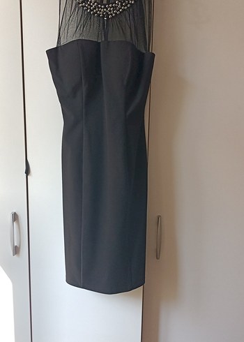 Siyah Mini Straplez Elbise