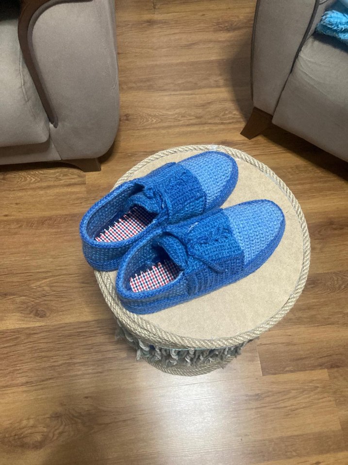 Erkek Mavi Örgü Bohem Bot 39-40 numara - Görsel 5