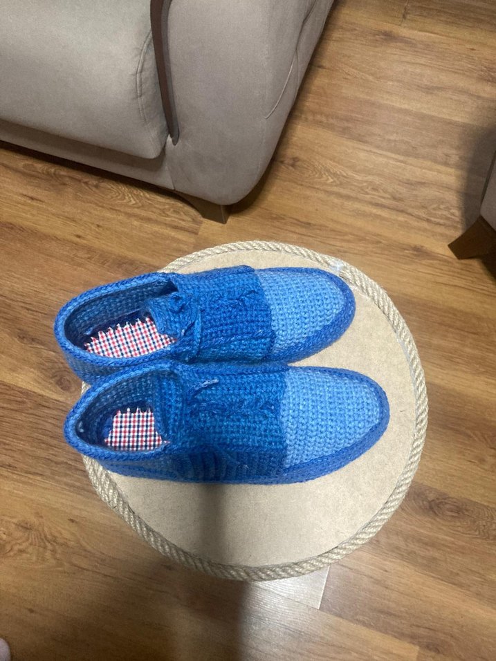 Erkek Mavi Örgü Bohem Bot 39-40 numara - Görsel 2