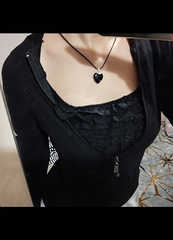 uzun kollu crop sweatshirt