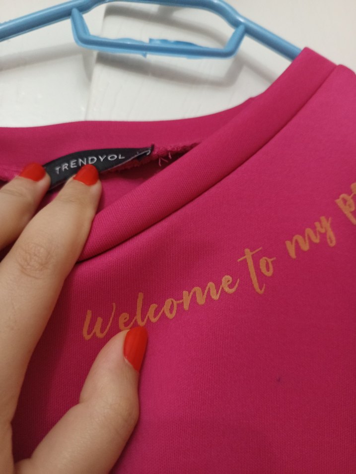 Pembe Uzun Kollu Rahat Sweatshirt - Görsel 2