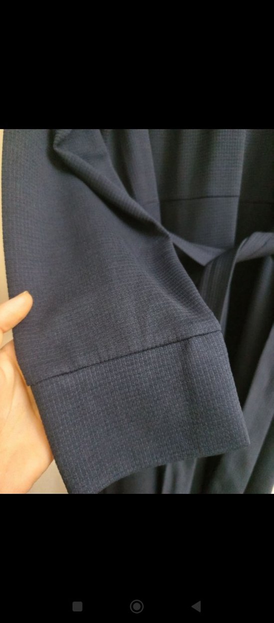 Lacivert Uzun Kollu Fermuarlı Ferace - Görsel 2