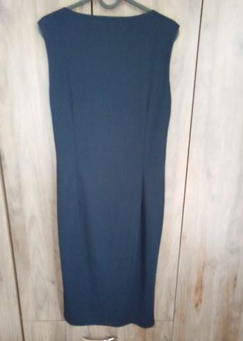 Drapeli Lacivert Midi Elbise - Görsel 6