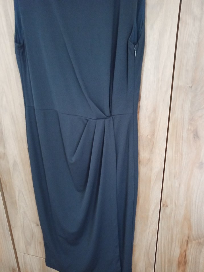 Drapeli Lacivert Midi Elbise - Görsel 4